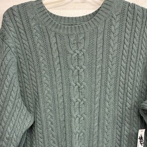 Amazon Essentials Women's Cable Knit Sweater - Sage Green